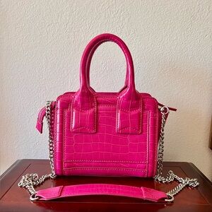 Zara Crossbody Magenta Purse with detachable silver chain handle